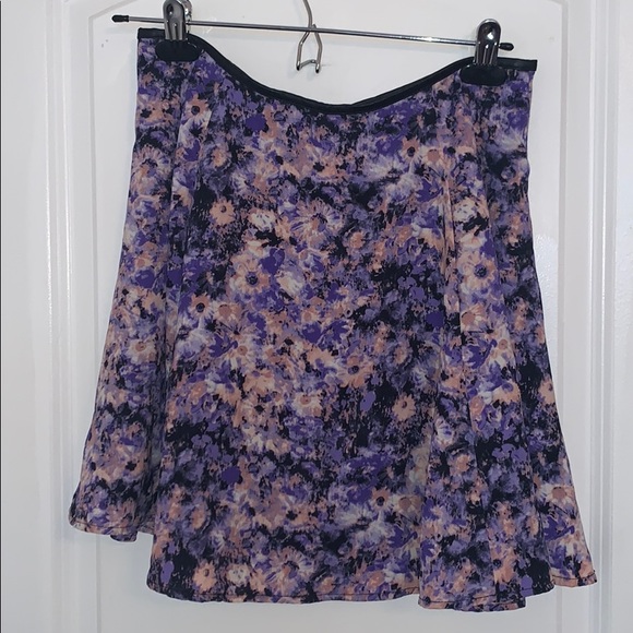 Purple Floral Skater Skirt - Picture 2 of 6